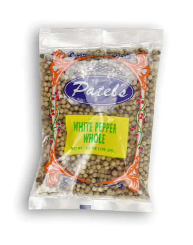 PATEL'S White Pepper Whole 3.5 OZ